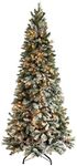 WeRChristmas Pre-Lit Slim Snow Floc