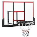 Soozier Wall Mounted Basketball Hoop, Backboard and Rim Combo, with 43'' x 30'' Shatter Proof Backboard, Durable Bracket and Net, for Indoor and Outdoor