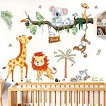 DREAM DECALS™ Jungle Animal Wall Stickers Set, Detailed Safari Animals, Kids Room Decor, Baby Nursery Art