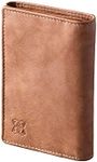 Lakeland Leather Mens Trifold Wallet in Cognac Brown