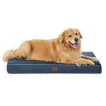 Bedsure Orthopedic Dog Bed Extra Large - XL Memory Foam Waterproof Dog Bed Joint Relief with Removable Washable Cover, Plush Flannel Fleece Top with Nonskid Bottom, Navy, 41x29x3.5 Inches