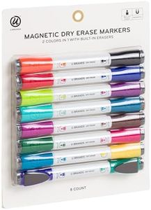 U Brands Double-Ended Magnetic Dry Erase Markers, Bullet Tip, 8 Count, 16 Assorted Colors (5017T06-24)