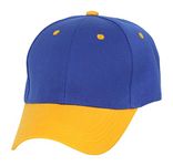 TOP HEADWEAR Two-Tone Adjustable Baseball Cap, Royal Yellow