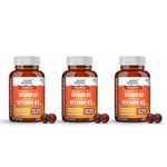 """The Body Reserve Vitamin D3 K2 MK7-120 Veg Tablets, 100% RDA Plant-Based Vitamin D3 Supplement from Lichen Source with Vitamin K2 as MK7 Menaquinone, Pack of 3"""