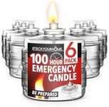 100 Hour Candle Pack of 6, Emergency Candles for Power Outages, Hurricane Storm Survival, and Camping, Liquid Long Burning Candles, Bulk Emergency Candle Supplies