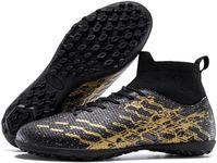 DGJG Men's Indoor Soccer Shoes, High-Top Turf Cleats, Non-Marking Sole