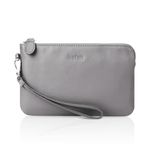 befen Leather Small Clutch Wallet Phone Purse Bag for Women Gray Wristlet Purse Handbag for Ladies-Gray