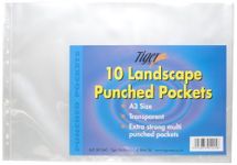 PROTECTAFILE 2X Tiger A3 Landscape Punched Pockets - Pack of 10,80 Micron Top-Opening Sleeves