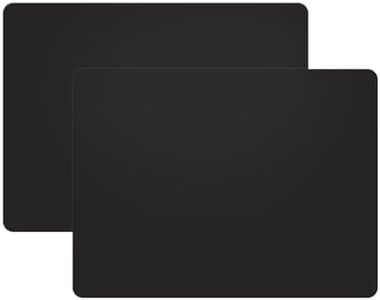 Silicone Placemats, Food-Grade Non-Slip Waterproof, Dining, Countertop Protector, Kitchen Counter Mat, Heat Resistant, Baking mat Dishwasher Safe (Black, 4.2oz×2pack)