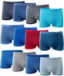 Channo UOMO Boys' Seamless Boxer Briefs – Pack of 12, Multicolor B, 14-16 Years