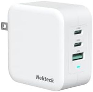 Nekteck GaN Charger 100W USB C Charger 3-Ports with PD.3 and QC.3, Compact Fast Foldable Wall Charger for iPhone 15 Series, MacBook Pro/Air, Google PixelBook, ThinkPad, Galaxy S22/S20 and More