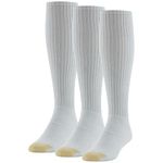 Gold Toe Men's Ultra Tec OTC 3 Pack Extended Sock, White, 13-15