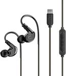 MEE audio M6 Sport USB-C Wired Earbuds with Memory Wire Earhooks, Headset with Mic & 3-Button Remote for iPhone 16, iPad, Other USB Type C Devices; in Ear Headphones for Running/Gym/Workouts, Black