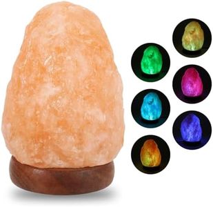 EZONEDEAL Himalayan Salt lamp Salt Rock Hand Carved Natural Amber Natural Crystal Salt Rock Lamps for bedrooms Night Light Plug Wall Light Air Purifying Lighting/Decor-Light Pink