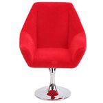 Zerodis Mini Dollhouse Armchair, 1:12 Dolls House Sofa Furniture Chair Flocking Doll House Chair for Kids(Red)