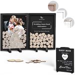 GLM Wedding Guest Book Alternative with Sign, 160 Hearts and 4 Large Hearts, Guest Book Wedding Reception, Wedding Decorations for Reception, Wedding Decor (Gray)