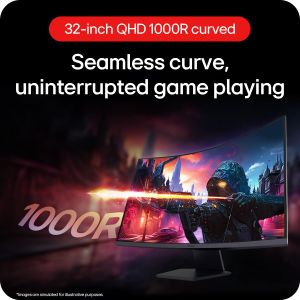 LG UltraGear 32" Curved Gaming Monitor – 1440p, 180Hz, 1ms, FreeSync