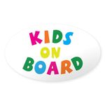 CafePress Kids On Board Oval Sticker Oval Bumper Sticker Car Decal