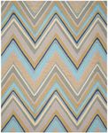 SAFAVIEH Four Seasons Collection Area Rug - 8' x 10', Green & Multi, Hand-Hooked Chevron, Non-Shedding & Easy Care, Ideal for High Traffic Areas in Living Room, Bedroom (FRS389D)