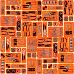 45 Pack Tool Box Organizer Tool Tray Dividers, Toolbox Drawer Organizers Storage Trays for Rolling Tool Chest, Work Bench Cabinet Bins, Hardware Parts Screw Nut Bolt Small Tools Organization - Orange