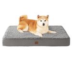 EHEYCIGA Large Dog Bed, Orthopedic Dog Crate Beds for Large Dogs, Washable Big Dog Mattress with Removable Cover and Non-Slip Bottom, Pet Bed with Foam