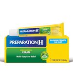 PREPARATION H Hemorrhoid Symptom Treatment Cream (0.9 Ounce Tube), Maximum Strength Multi-Symptom Pain Relief with Aloe