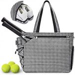 Lightweight Tennis Pickleball Bag for Women - Large Capacity Tennis Bag with Shoe Compartment, Holds 2-4 Rackets & 15.6" Laptop & Wet Pocket, Ideal for Casual Sports, Daily Commuting, and Short Trips