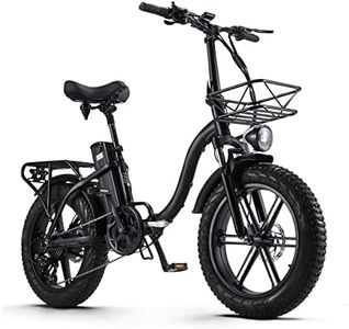 CEAYA Electric Bikes 20IN Folding Electric Bicycle For Adults Ebike 48V 20AH With LCD-Display, 8 Speed Gears,Hydraulic Brakes,Fat Tires,Front Basket,Rear Rack