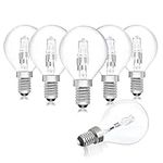 Klarlight G45 E14 Halogen Bulb,28W Dimmable Edison Screw Light Bulb 220-240V Halogen Light Bulbs for Ceiling Fans, Chandeliers, Pendant Lights,Pack of 6