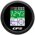 MAIMEIMI GPS Speedometer 85mm 3-3/8" Digital Boat GPS Speedometer Gauge Waterproof MPH Knots Km/h Adjustable for Car Marine Truck Motorcycle 9-32V (All Black)