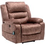 Newly Upgraded Electric Lift Recliner Chair with USB Port and Padded Seat, Modern Upholstered Reclining Massage Armchair with Heat and Vibration for Elderly for Home Living Room (Brown)