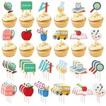 36Pcs Back to School Cupcake Toppers, Creative and Easy to Operate Decorations Cupcake Picks Book Cupcake Toppers, School Safe Cupcakes & Teacher Cupcake Toppers Applicable for Opening Ceremony