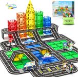 104 PCS Magnetic Tiles Road Set Wit