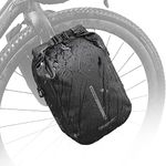 Rhinowalk Bike front fork Waterproof bag Bike Pannier Bag Saddle Bag Fork Bag Rack Bicycle Bag Shoulder Bag 6L for E-Scooter Mountain Bike Accessories -Black