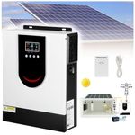 Eastnmythet Hybrid Solar Inverter 2000W 3000W, Home Pure Sine Wave Inverter, Solar Hybrid Power Converter, Off-Grid Hybrid Inverter Charger,12V-2000W