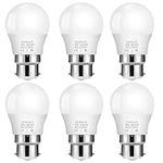 OUKAJO B22 LED Bayonet Light Bulb,5W,40W Equivalent,3000K Warm White,CRI>80,Non Flicker,Non Dimmable,6 Pack