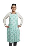 Amazon Brand - Solimo 100% Cotton Adjustable Kitchen Apron, Paisley (Blue)