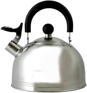 Mr. Coffee Carterton Stainless Steel Whistling Tea Kettle, 1.5-Quart, Silver