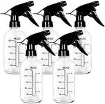 Youngever 5 Pack 250ML Empty Clear Glass Spray Bottles with Measurements, Spray Bottles for Hair and Cleaning Solutions (8 Ounce)