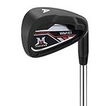 MAZEL WM-X1 Individual Golf Iron 1,2,3,4,5,6,7,8,9,Pitching Wedge,Approach Wedge,Sand Wedge or Irons Set with Graphite/Steel Shafts (AW Iron Single,Black, Right Handed (Stainless Steel,Flex S))