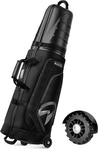 OutdoorMaster Golf Travel Bag with Wheels – Hard Case Top, Lightweight, Black