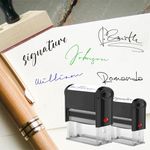 Custom Signature Stamp Personalized Self Inking Signature Stamp Refillable Name Stamps for Office Business Documents - Rectangle