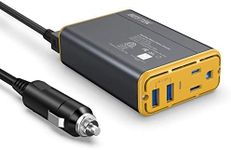 BESTEK 150W Power Inverter DC 12V to 110V AC Converter 4.2A Dual USB Car Adapter (Yellow)…