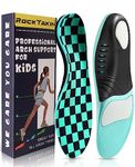 ROCKTAKIN Kids Arch Support Shoe Insoles, Plantar Fasciitis Orthotics Inserts Strong Support for Children's High Arch, Flatfoot Pain Relief, Posture Improve