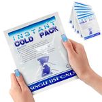 PUREVACY First Aid Instant Cold Packs for Injuries 6 x 8, Pack of 10 Instant Ice Packs for Injuries Disposable, Compact Instant Cold Compress First Aid, Soothing Instant Cold Pack for Spasms, Burns