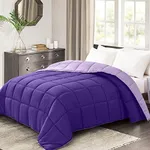 Homelike Moment Oversized Queen Comforter - Purple Duvet Insert Down Alternative Bed Comforter, Lightweight Bedding Comforters Oversize Queen Quilted Soft All Season Reversible Plum/Light Purple