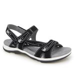 JBU by Jambu Women's Stephie Vegan Sport Sandal, Black, 7.5