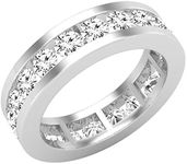 Dazzlingrock Collection 2.10 Cttw Round White Diamond Women Eternity Wedding Band, 14K Solid White Gold, Size 6.5