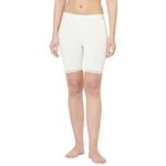 ESPRESSO Women's Slip Shorts for Under Dresses-Half White-2XL