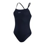 Speedo Women's Eco Endurance+ Thinstrap 1 Piece Swimsuit | Athletic Fit | Classic Design| Recycled Fabric | Chlorine Resistant | Extra Flexibility, True Navy, 36